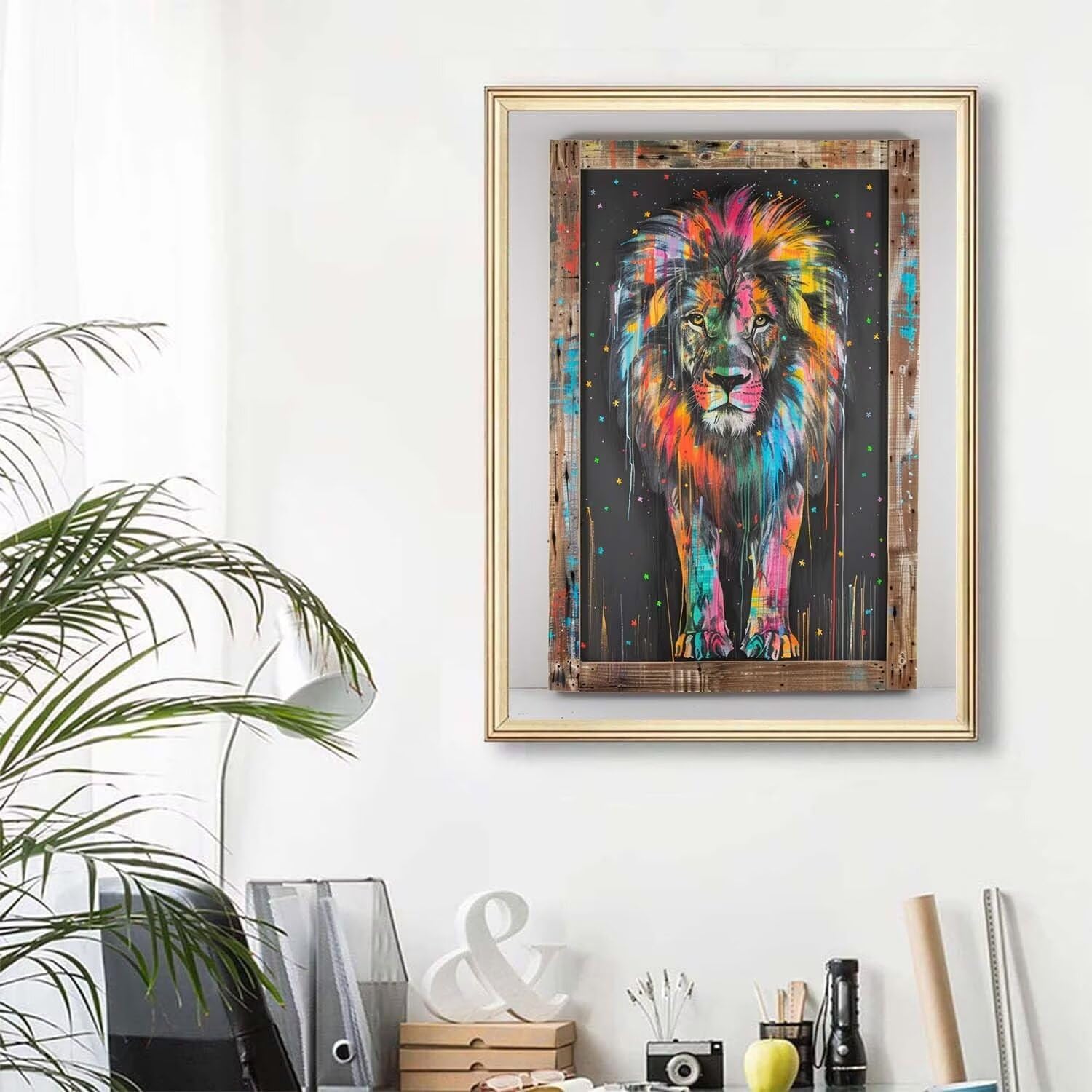Amazon | paint by numbers ライオン 数字油絵 塗り絵 手塗り